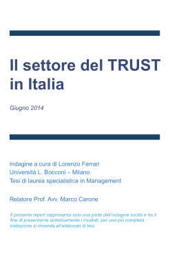 Indagine – Il settore del Trust in Italia