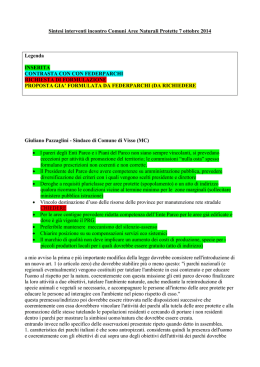 Sintesi riunione 4 ottobre