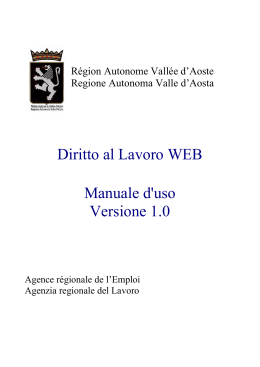 Diritto al Lavoro WEB Manuale d`uso Versione 1.0
