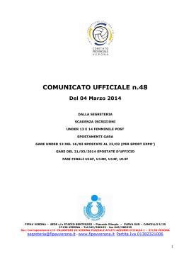 COMUNICATO UFFICIALE n.48 Del 04 Marzo 2014