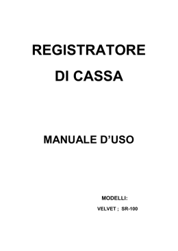 Manuale Velvet SR100 - Tecno Ufficio Lucca