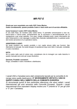 Scarica Manuale Italiano Cobra Marine MR F57 E Data: 26/10/15