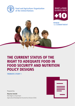 the current status of the right to adequate food in food security and