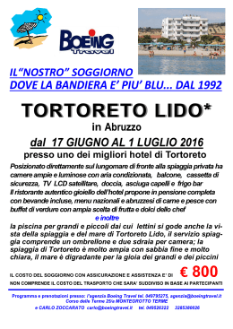 TORTORETO LIDO* € 840 *