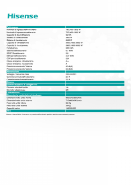 Scarica Specifiche tecniche Unit&agrave; Interne