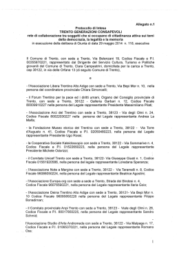 Protocollo di Intesa TRENTO GENERAZIONI