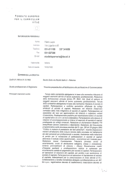 Curriculum vitae - Ordine Nazionale dei Biologi