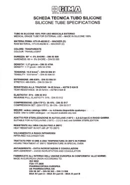 scheda tecnica tubi di silicone - Valentini