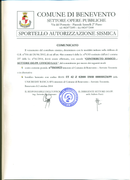 Contributo sismico - Comune di Benevento