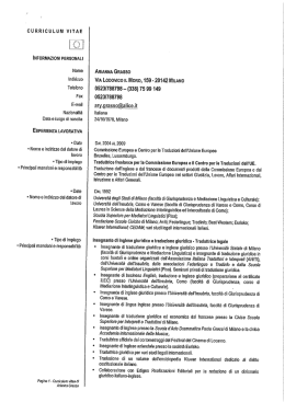 CV - Universit&agrave; degli Studi dell`Insubria