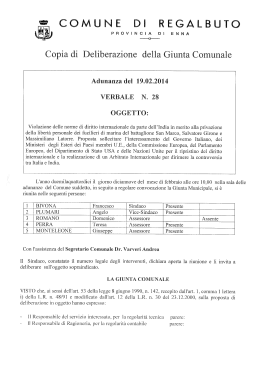 Copia di Deliberazione della Giunta Comunale