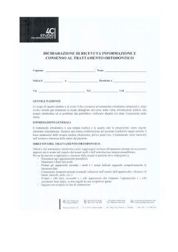 Consenso alle cure ortodontiche