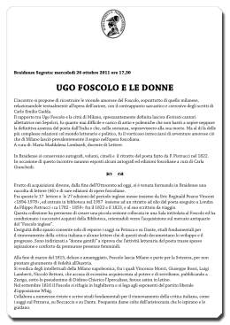 UGO FOSCOLO E LE DONNE - Biblioteca Nazionale Braidense