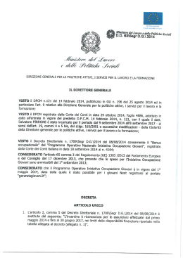 Decreto Direttoriale n.63 del 2 dicembre 2014