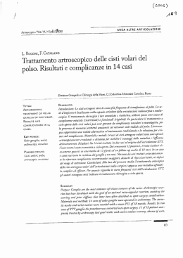 Trattamento artroscopico delle cisti volati del polso. Risultati e