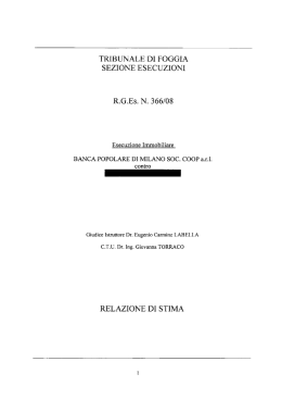 TRIBUNALE DI FOGGIA SEZIONE ESECUZIONI