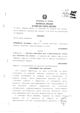 TRIBUNALE DI FOGGIA REPUBBLICA ITALIANA IN NOME DEL