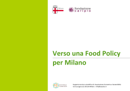 Verso una Food Policy per Milano