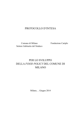 protocollo-food-policy - La food policy di Milano