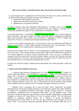 tre livelli dell`appartenenza del francescano secolare