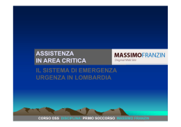 Il Sistema di Emergenza Urgenza in Regione