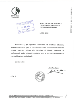 Istituzione dell`Elenco dei Medici Fiduciari di ANAS S.p.A.