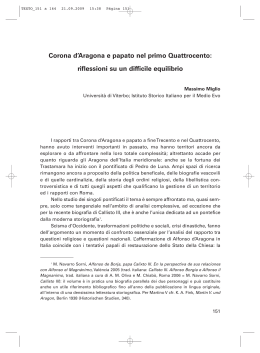 Corona d`Aragona e papato nel primo Quattrocento: riflessioni su un
