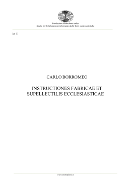 instructiones fabricae et supellectilis ecclesiasticae