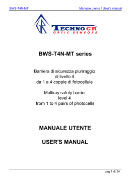 BWS-T4N-MT series MANUALE UTENTE USER`S