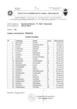 ISTITUTO COMPRENSIVO ISERA - ROVERETO