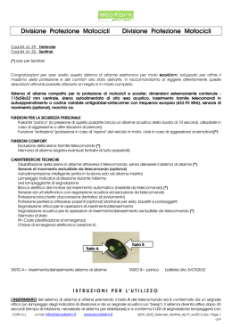 manuale DEFENDER - SENTINEL - Elettro-mo