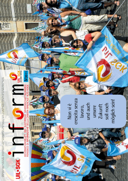 Non vi &egrave; crescita senza lavoro, und auch unsere Zukunft