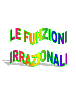 Le funzioni irrazionali