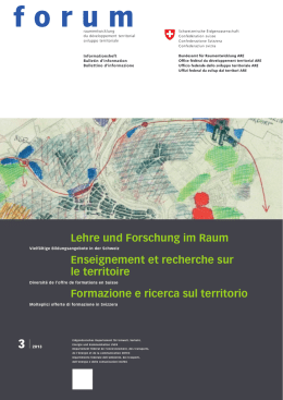 Lehre und Forschung im Raum - Bundesamt f&uuml;r Raumentwicklung