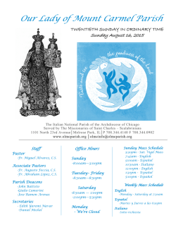 Our Lady of Mount Carmel Parish - The Parish of Our Lady of Mount