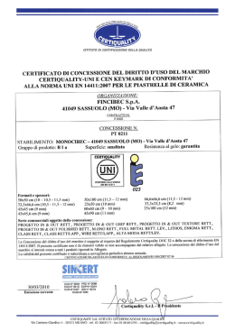 certificato di concessione del diritto d`uso del marchio certiquality