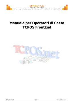 Manuale per Operatori di Cassa TCPOS FrontEnd - B