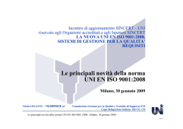 Le principali novità della norma UNI EN ISO 9001:2008