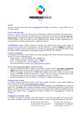 Scheda informativa Accompagnatori Turistici
