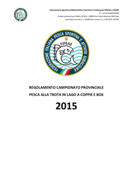 2015 REGOLAMENTO Campionato Provinciale Box
