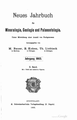Neues Jahrbuch fÃ¼r Mineralogie, Geologie und PalÃ