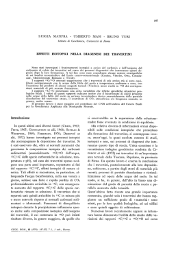 EFFETTI ISOTOPICI NELLA DIAGENESI DEI TRAVERTINI