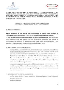 modalita` di rendicontazione progetti