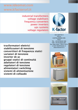 scarica il catalogo trasformatori e stabilizzatori pdf - K