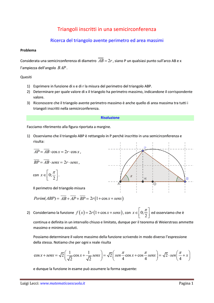 Triangolo Rettangolo Isoscele Inscritto In Una Circonferenza