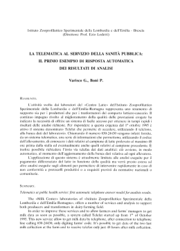 La telematica al servizio della sanit&agrave; pubblica