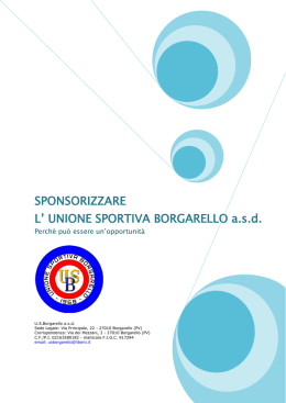 SPONSORIZZARE L` UNIONE SPORTIVA