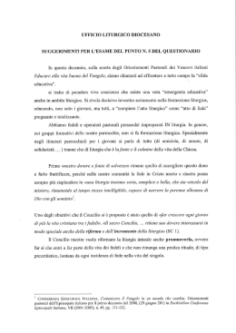 Suggerimenti Ufficio liturgico per il n. 5 del