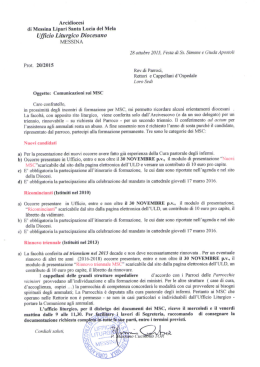 Ufficio Liturgico Diocesano - Arcidiocesi di Messina Lipari S. Lucia