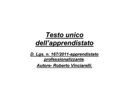 slides testo unico apprendistato - Ordine dei Consulenti del lavoro